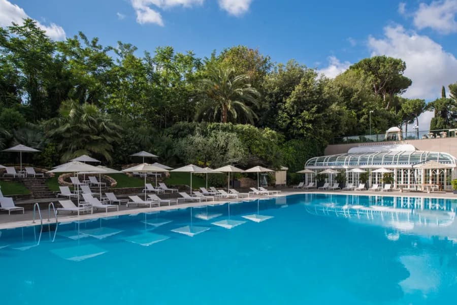 Outdoor swimming pool at Rome Cavalieri