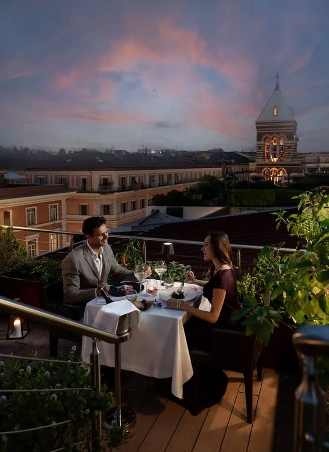 Ambrosia rooftop restaurant at Hotel Artemide, Rome