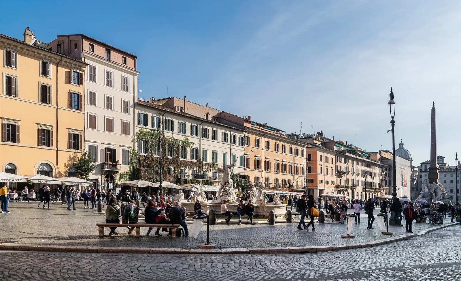 Piazza Navona and the Fountain of the Four Rivers, in Rome’s historic center.